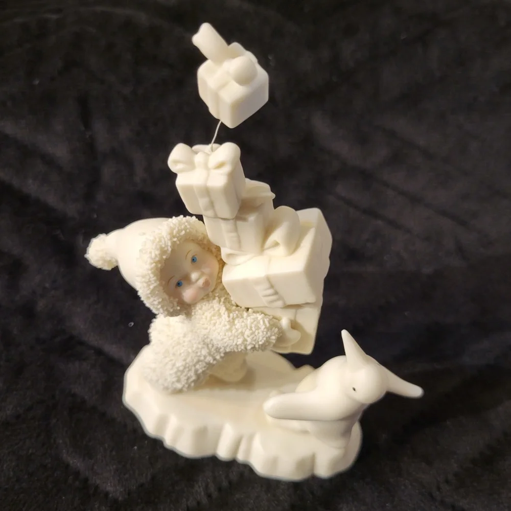 VTG Dept. 56 Snowbabies I Have Lots To Give Penguin Gifts Presents Christmas Fun